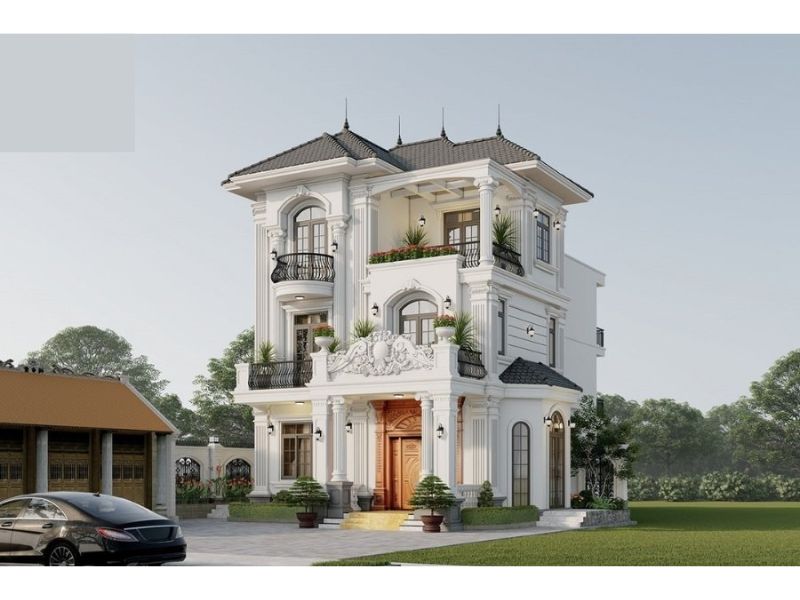 Biệt thự tân cổ điển 3 tầng 2 mặt tiền khẳng định vị thế đẳng cấp của gia chủ