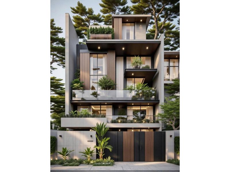 Không gian sống nhà 3 tầng kết hợp kiến trúc xanh