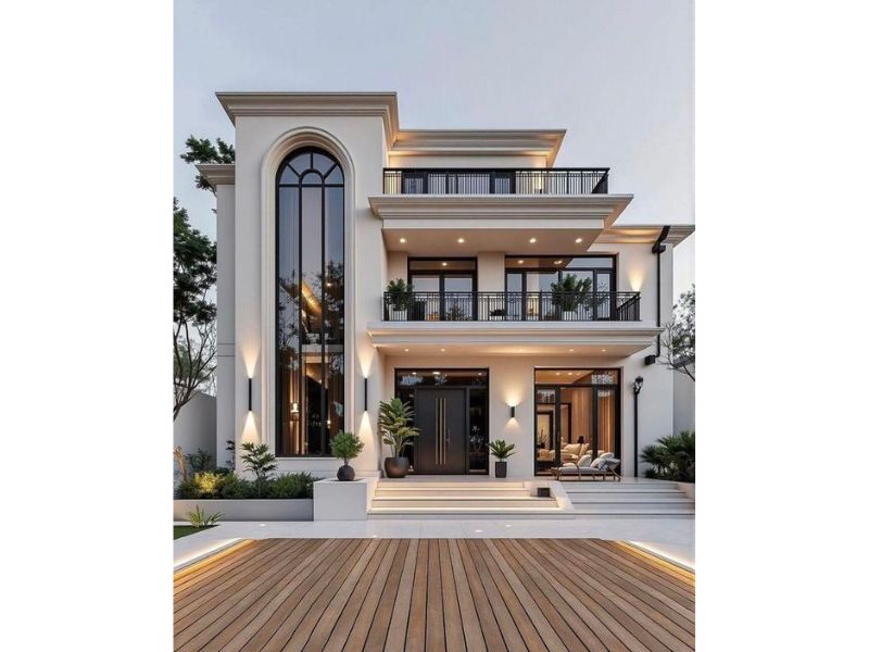 Không gian sống nhà 3 tầng có bể bơi tráng lệ