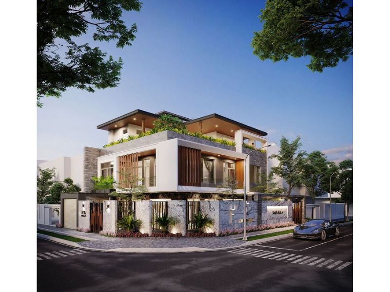 Mẫu biệt thự 3 tầng 2 mặt tiền