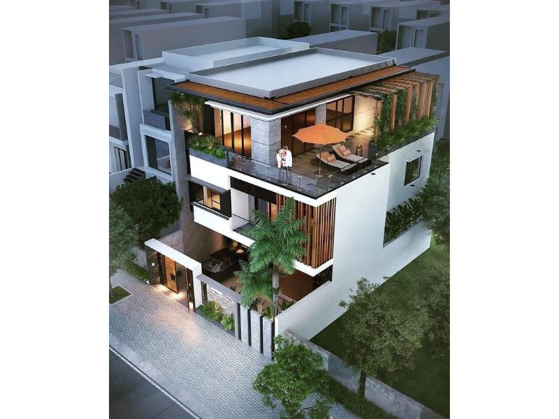 Nhà biệt thự 3 tầng phong cách hiện đại