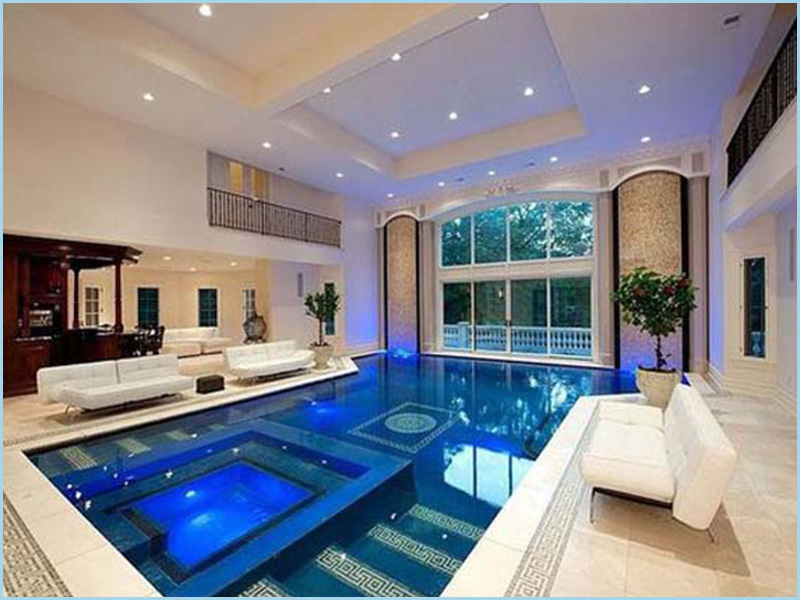 Thiết kế mẫu biệt thự có bể bơi trong nhà đẹp