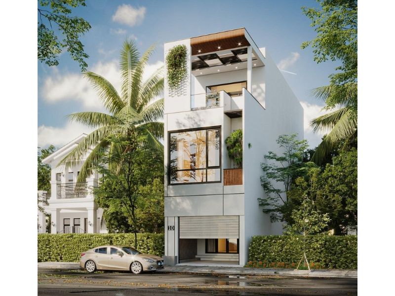Thiết kế nhà 3 tầng cho thuê mặt bằng văn phòng tầng 1 