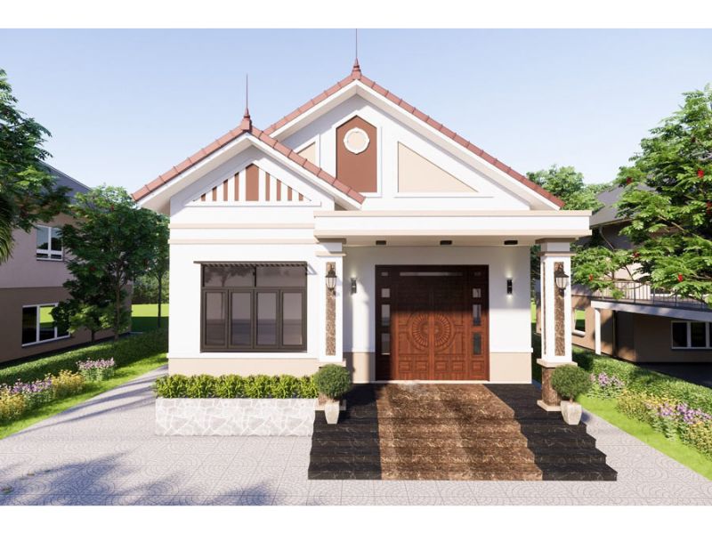 Không gian nhà cấp 4 120m2 sang trọng