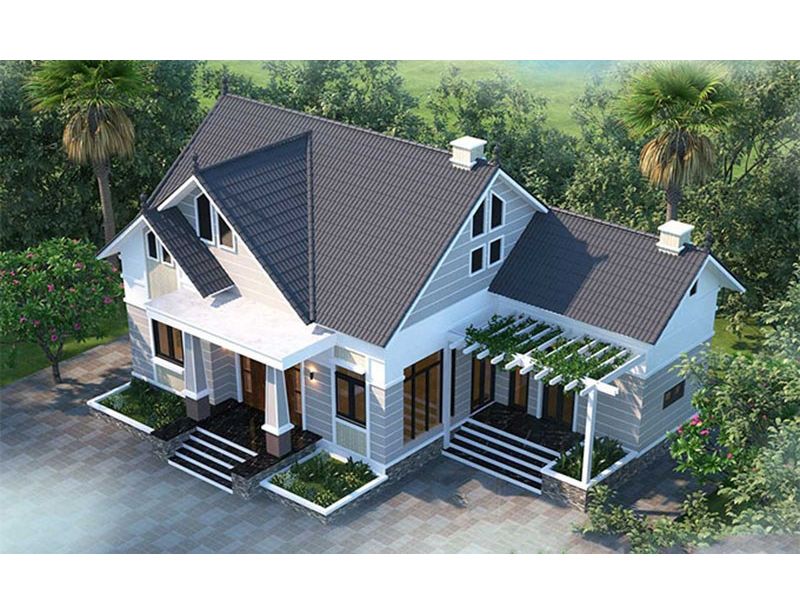 Nhà mái thái 3 phòng ngủ 1 phòng thờ 120m2