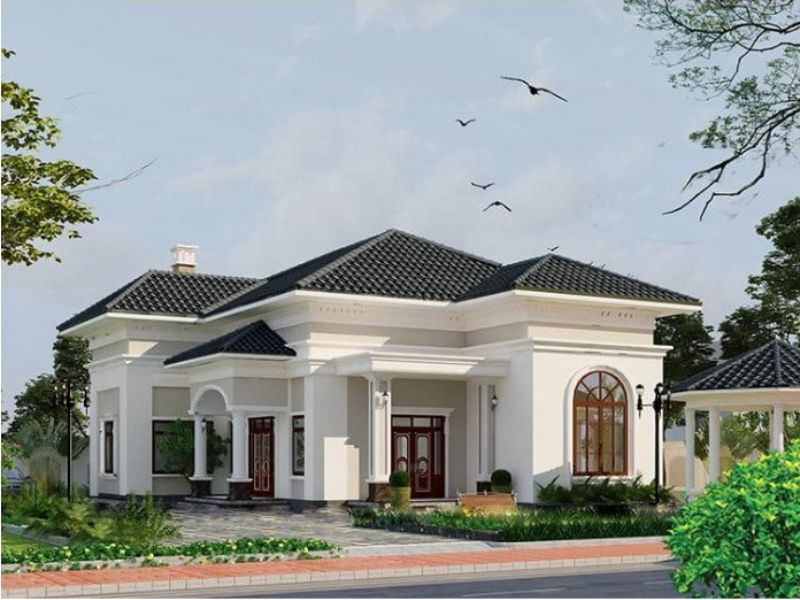 Nhà cấp 4 tân cổ điển mái Nhật độc đáo