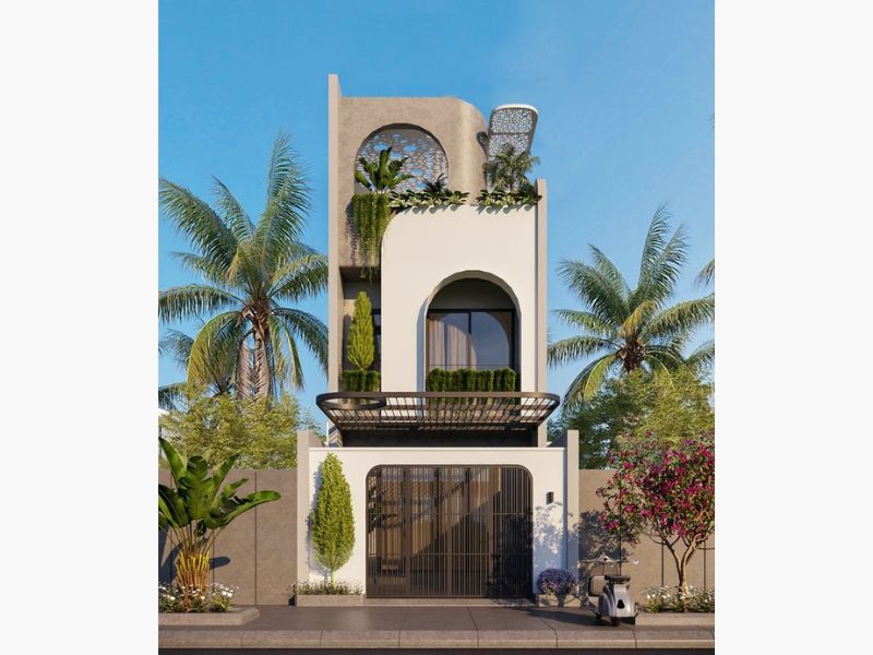 Tham khảo mẫu nhà 1 trệt 2 lầu 4x15 thanh thoát trong từng đường nét kiến trúc