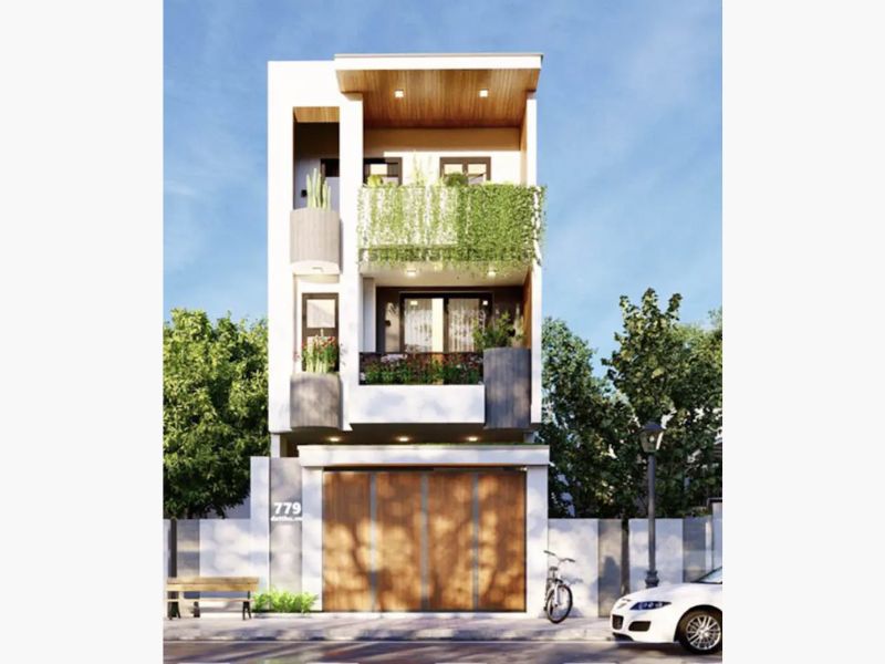Kết hợp màu sắc hài hòa trong mẫu nhà 1 trệt 2 lầu 4x15