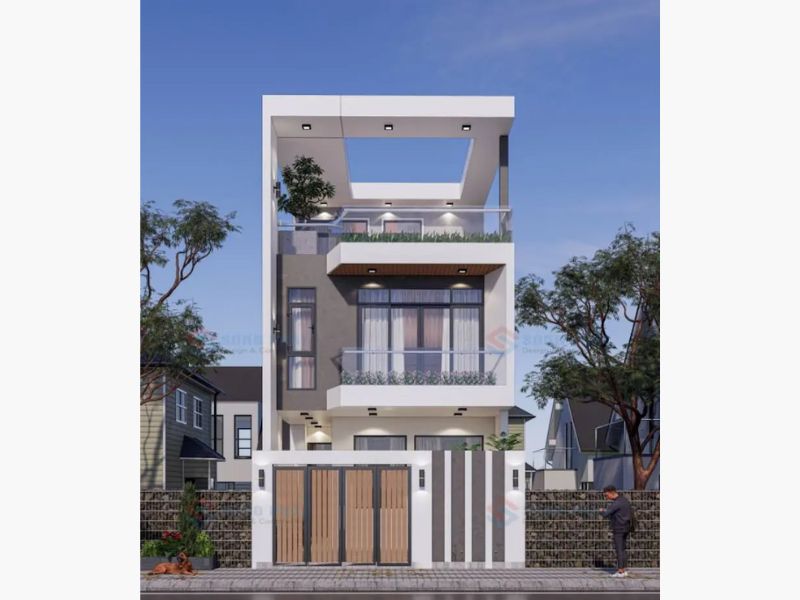 Chia sẻ mẫu nhà 1 trệt 2 lầu tiết kiệm chi phí