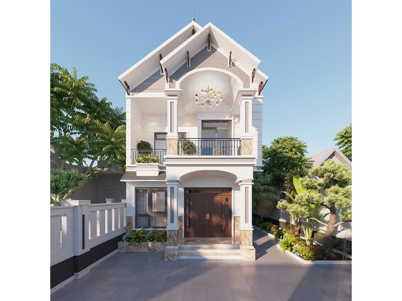 Mẫu nhà 1 trệt 1 lầu 4 phòng ngủ 1 phòng thờ mái Thái 6x18m vừa sang trọng vừa tiện nghi 