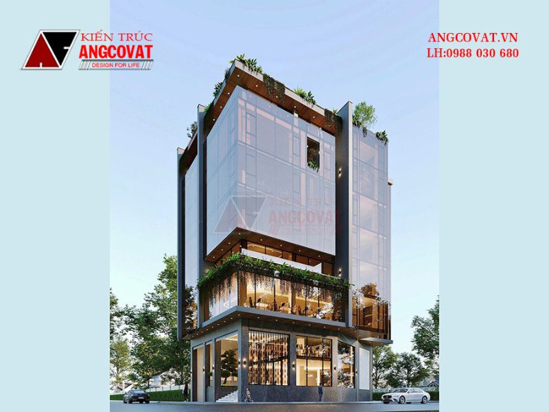Ngoại thất căn biệt thự 7 tầng 250m2 có 2 tầng hầm