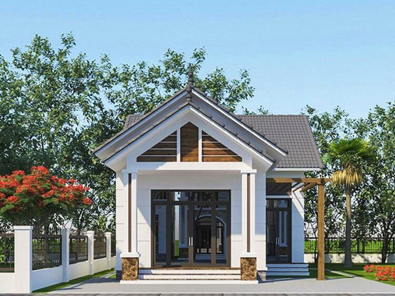 Xây nhà cấp 4 6x25 3 phòng ngủ có sân vườn thoáng đãng 