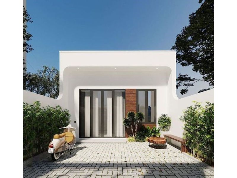 Mẫu nhà cấp 4 mái bằng 6x25 đơn giản