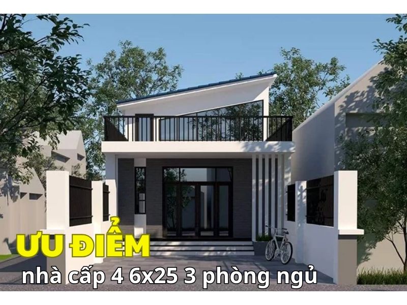 Những điểm nổi bật của mẫu nhà cấp 4 6x25 3 phòng ngủ 