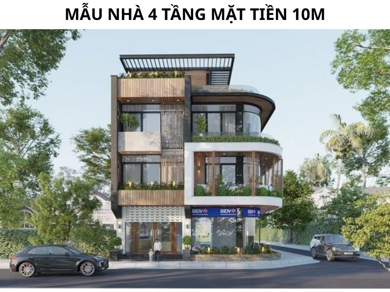 Những ưu điểm của mẫu nhà 4 tầng mặt tiền 10m
