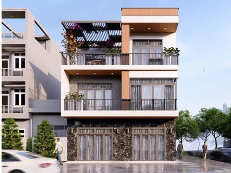 Mẫu nhà ngang 10m hiện đại, tối giản