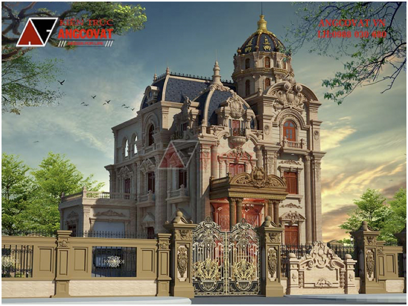 Phối cảnh view 3: Mẫu biệt thự châu Âu cổ điển xinh lung linh diện tích 250m2 của gia chủ tại Hà Tĩnh
