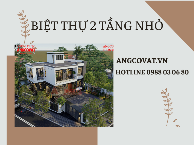 thiết kế biệt thự 2 tầng trên đất nhỏ