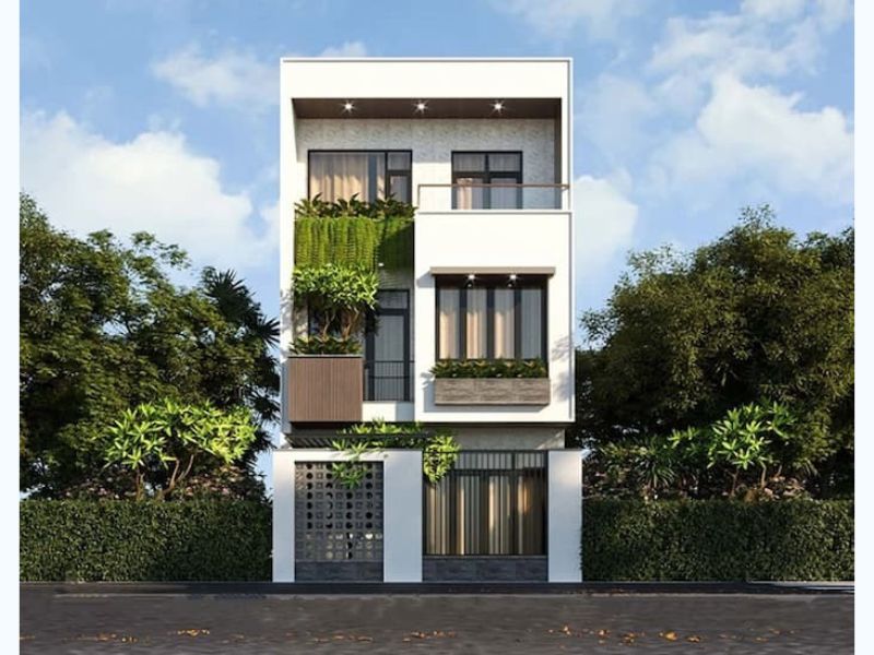 Thiết kế mẫu nhà mặt tiền 6m hiện đại 3 tầng mặt phố