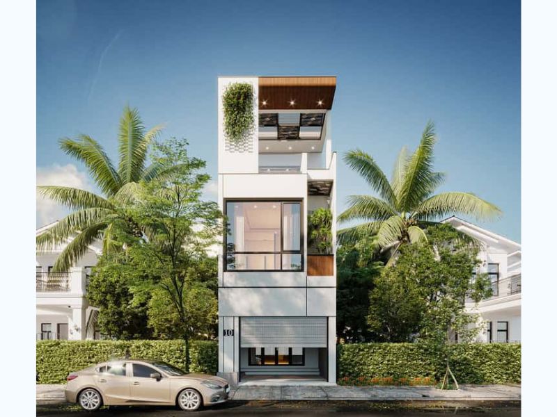 Mẫu nhà ngang 6m 3 tầng hiện đại, sang trọng