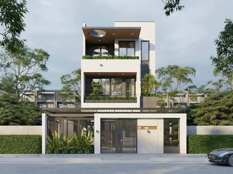 Vẻ ngoài sang trọng cuốn hút của mẫu nhà ngang 6m hiện đại