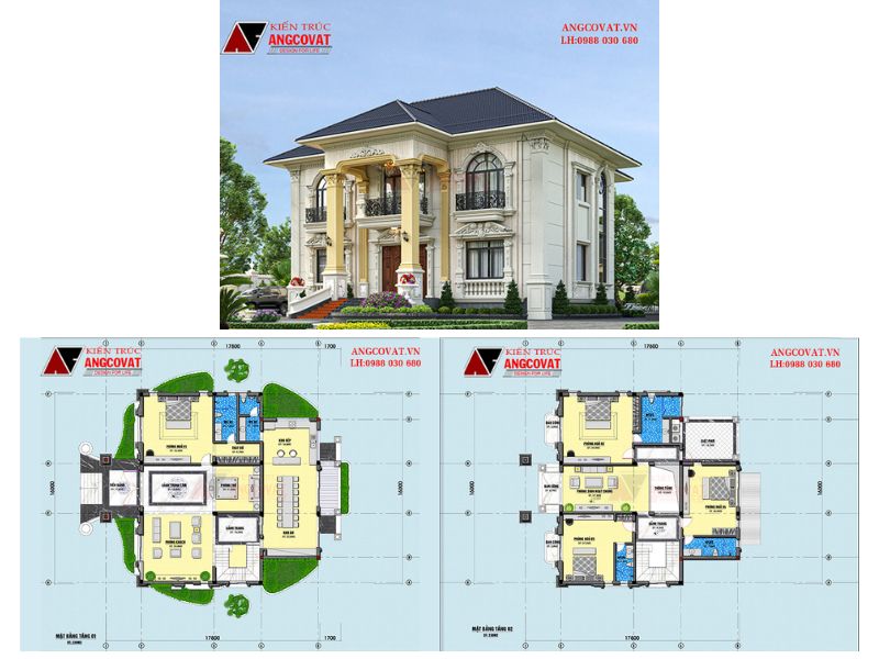 Biệt thự 2 tầng tân cổ điển rộng và đẳng cấp