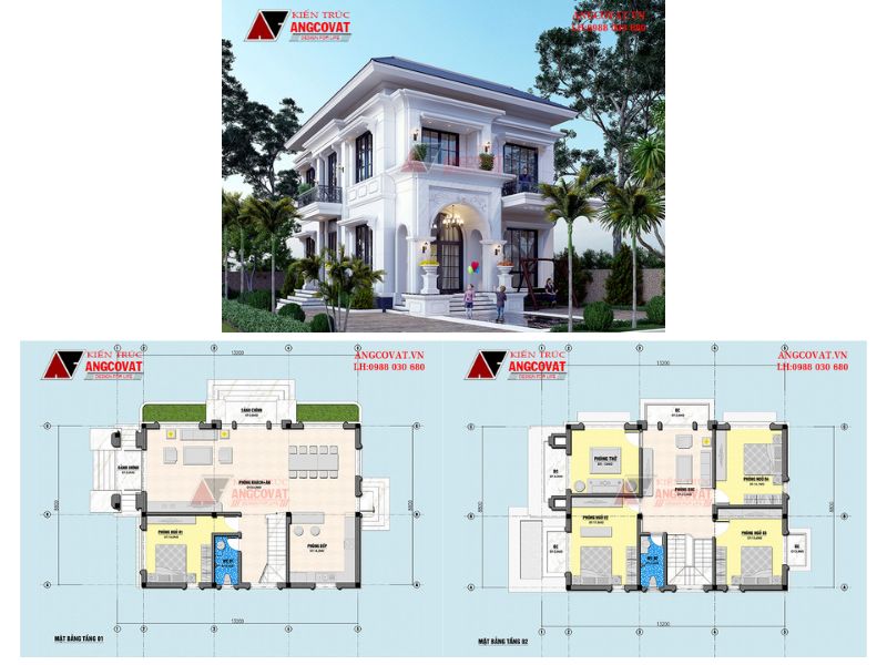 Kiến trúc biệt thự tân cổ điển 2 mặt tiền