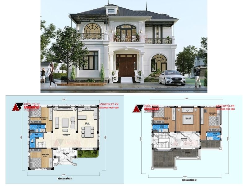 Công trình đẹp 2 tầng mái Nhật sang trọng