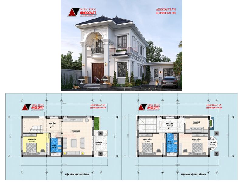 Kiến trúc biệt thự đẹp mái Nhật diện tích 80m2