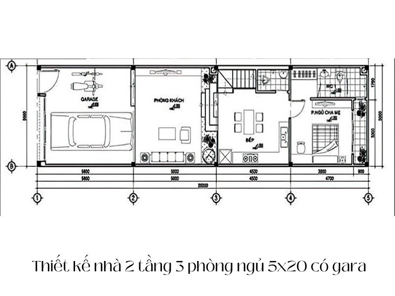 Top 5 mẫu nhà 2 tầng 3 phòng ngủ 5x20m hiện đại, trẻ trung và dễ xây  T07/2022