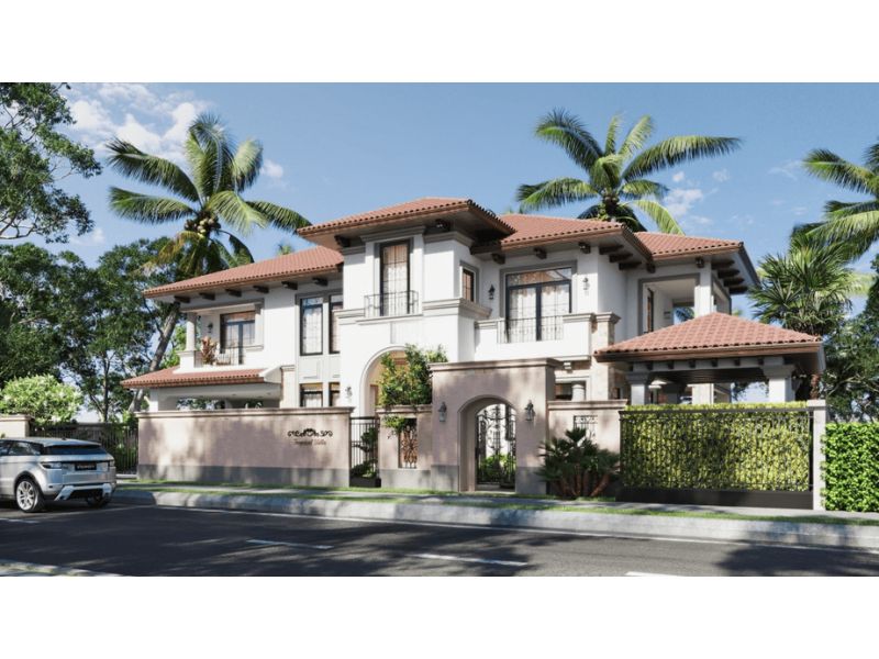 Biệt thự&nbsp; 2 tầng mái Nhật địa trung hải