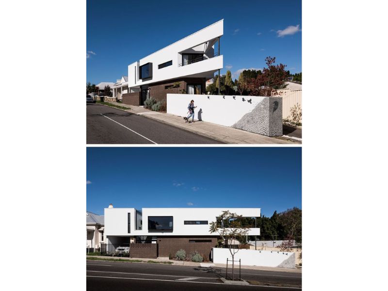 Kiến trúc biệt thự 2 tầng gam màu trắng 100m2