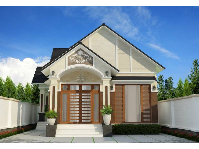 Nhà mái thái 1 tầng mặt tiền rộng 9m