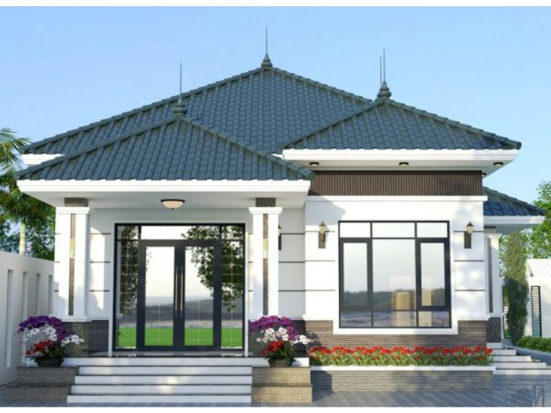 Công trình nhà mái Nhật 1 tầng thiết kế cao ráo