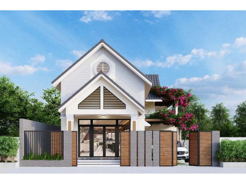 Vẻ ngoài sang trọng của mẫu nhà cấp 4 kinh doanh mái Thái