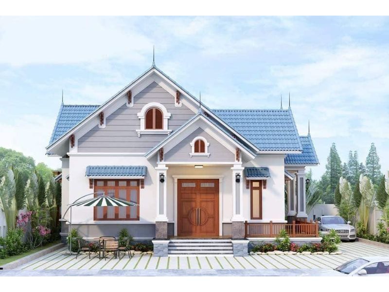 Mẫu nhà cấp 4 kinh doanh mái Thái đẹp, sang trọng