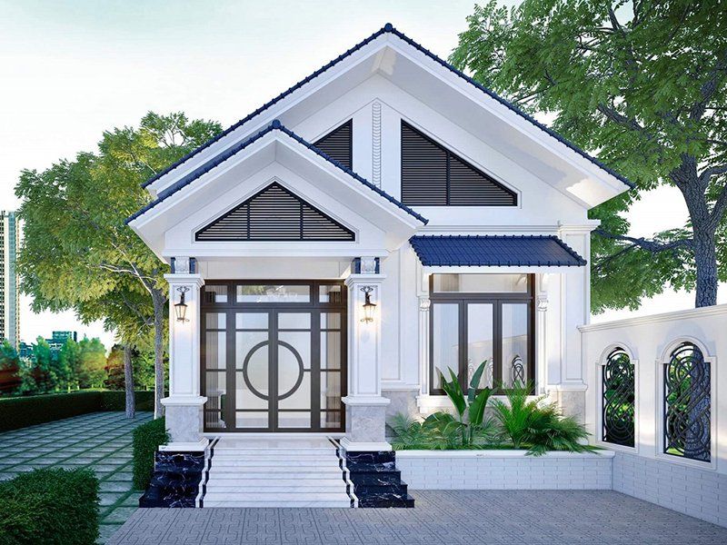 Thiết kế nhà cấp 4 vừa ở vừa kinh doanh sang trọng theo phong cách tân cổ điển
