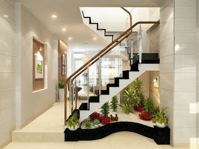 Tiểu cảnh gầm cầu thang mang đến không gian hoàn hảo cho ngôi nhà