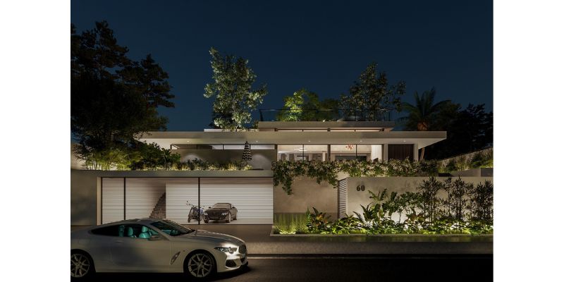 Kiến trúc nhà đẹp 2 tầng có tầng hầm