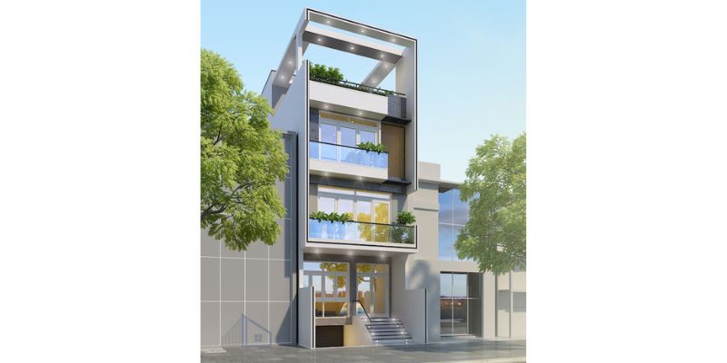 Không gian sống nhà 4 tầng có tầng hầm chìm