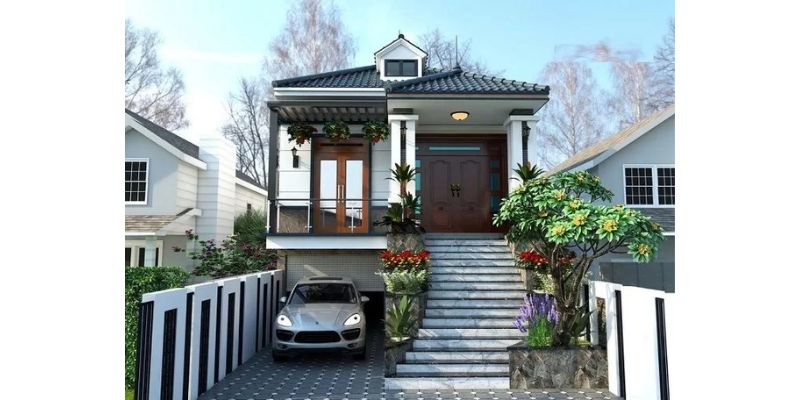 Nhà 1 tầng có tầng hầm nổi