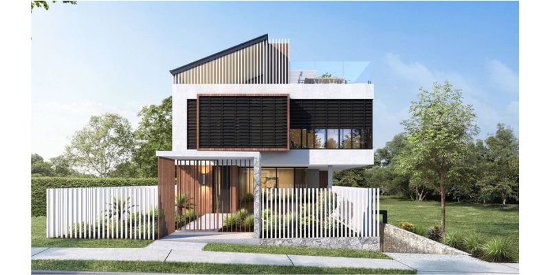 Biệt thự 2 tầng tạo hình độc đáo có tầng hầm