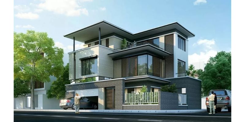 Nhà biệt thự 3 tầng có tầng hầm đẹp mắt