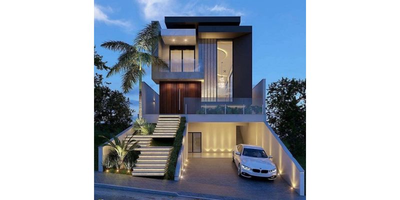 Nhà có hầm để xe rộng tại Hưng Yên