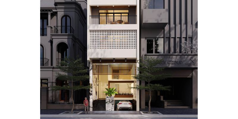 Nhà phố 2 tầng có hầm để xe riêng bên cạnh