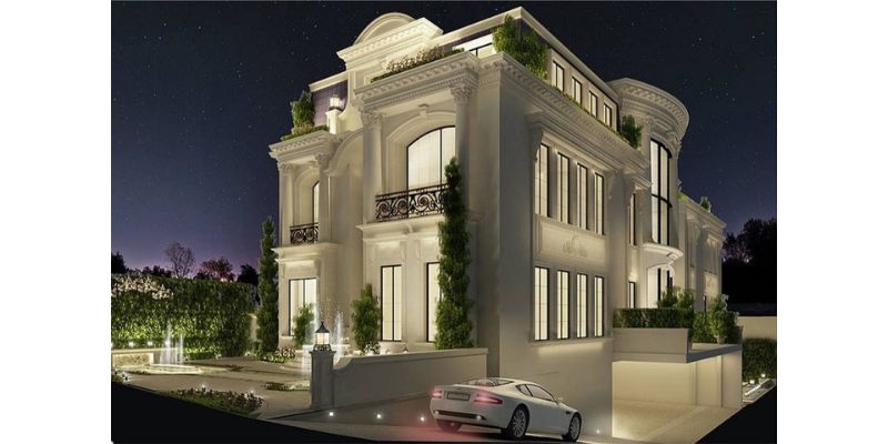 Kiến trúc biệt thự tân cổ điển đẳng cấp có hầm để xe riêng