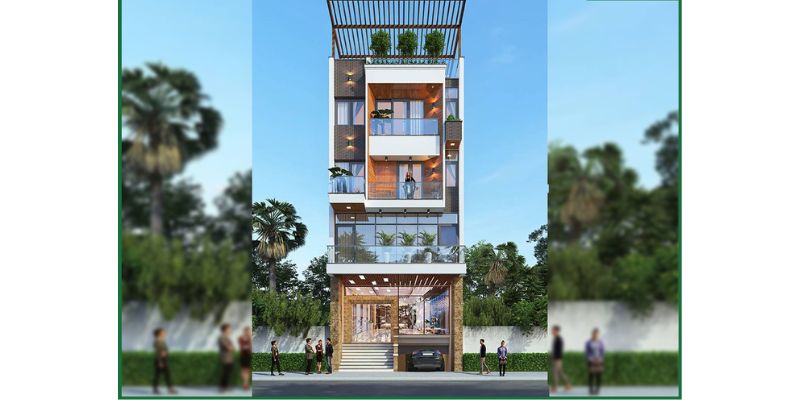 Nhà phố kết hợp ở và kinh doanh có hầm để xe