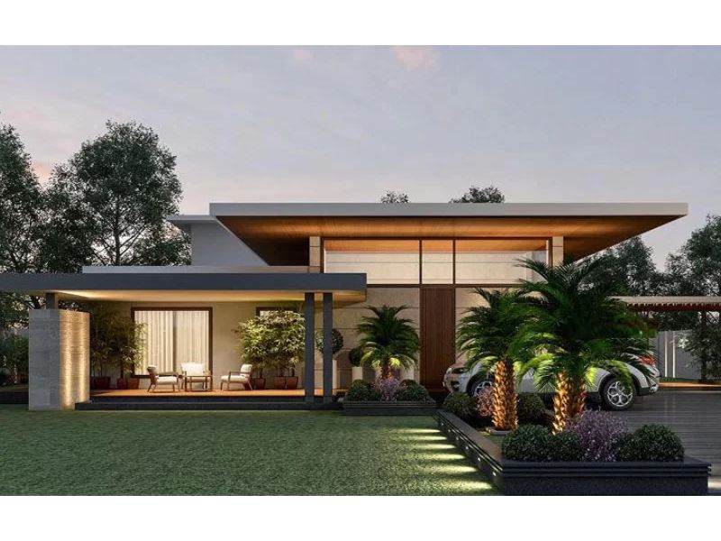 Thiết kế biệt thự 1 tầng 4 phòng ngủ hiện đại
