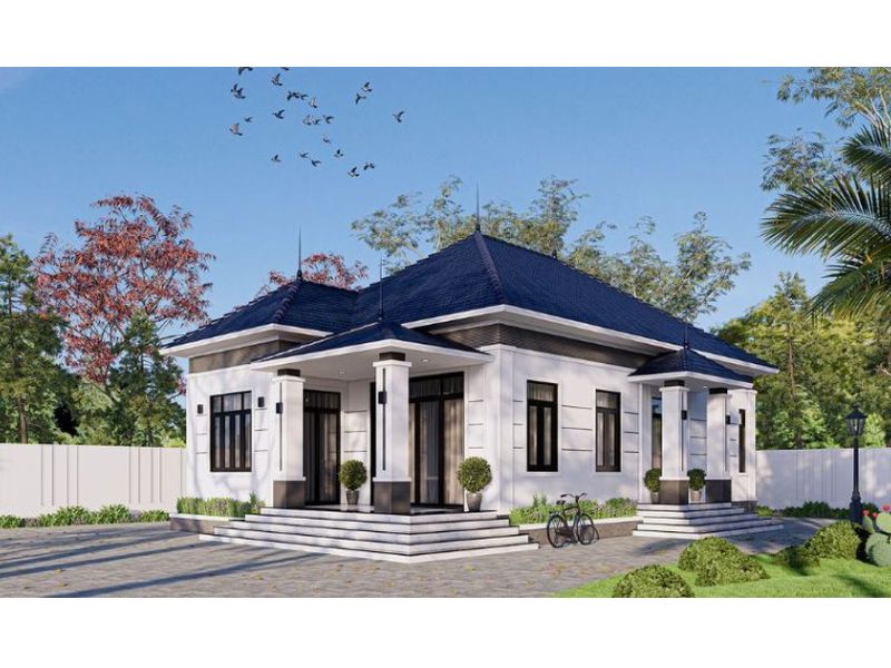 Bản vẽ nhà 1 tầng 4 phòng ngủ hài hòa từ thẩm mỹ đến công năng