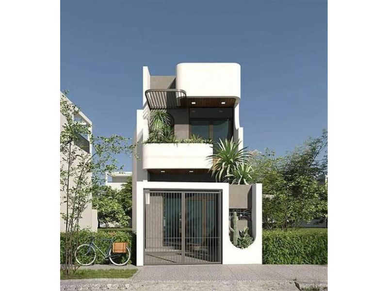 Mẫu nhà phố 1 trệt 1 lầu ngang 5m 80m2 3 phòng ngủ